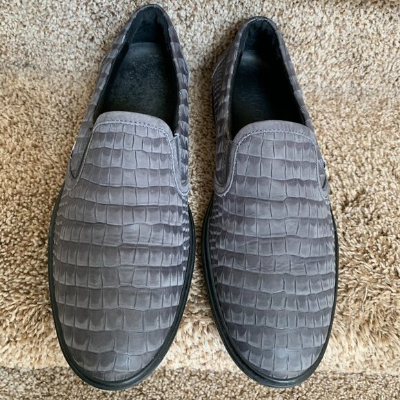 Jimmy Choo Men\'s Gray Leather Loafer Shoes. main image 8